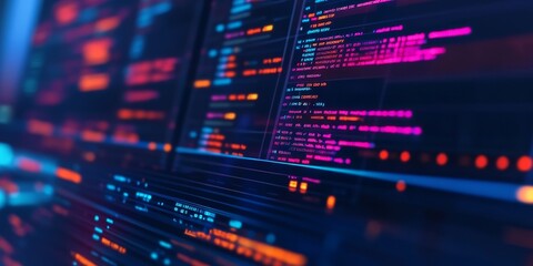 Macro shot of a web server setup, terminal showing deployment logs and live website updates, highlighting back-end deployment processes.