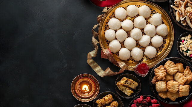 Bhai Dooj offering featuring a plate of Rasgulla sweets