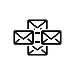 Black line icon for email  
