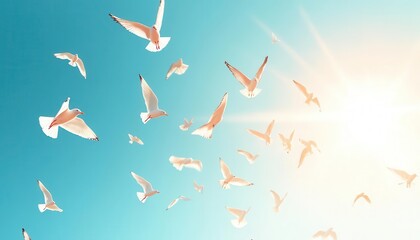 Obraz premium Pastel Subdued Hues Gentle Shades Dreamy Atmosphere Birds Eye View