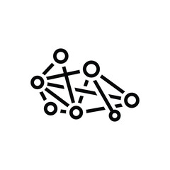 Black line icon for network  