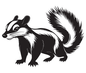 Black and white squirrel, Illustration of squirrel, Skunk vector