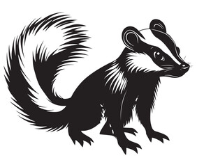 Black and white squirrel, Illustration of squirrel, Skunk vector