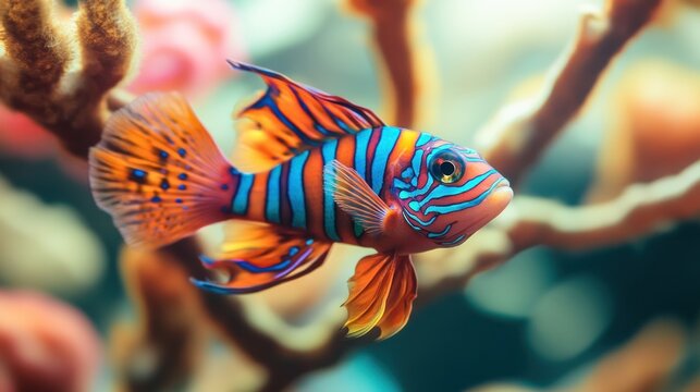 Mandarin Fish in Coral Reef
