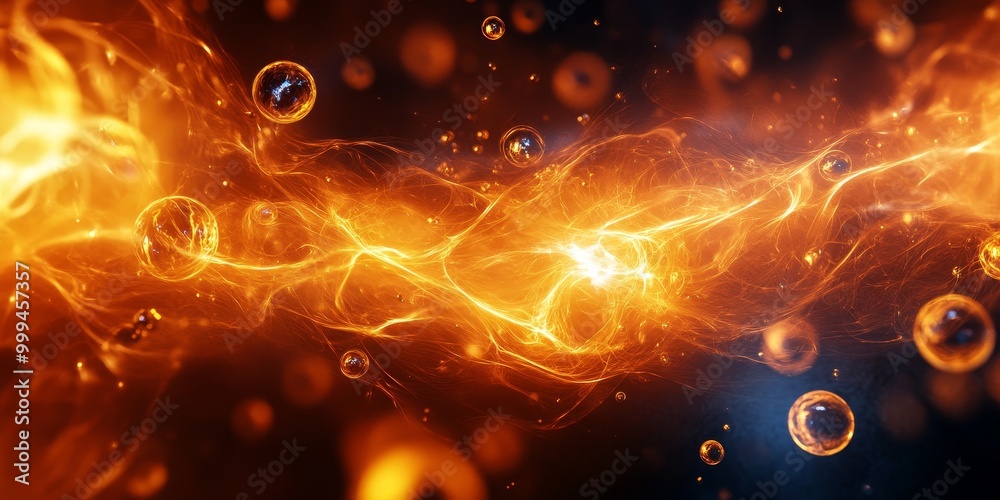 Aufkleber a quark-gluon plasma simulation, with extreme temperatures and subatomic particles in flux.