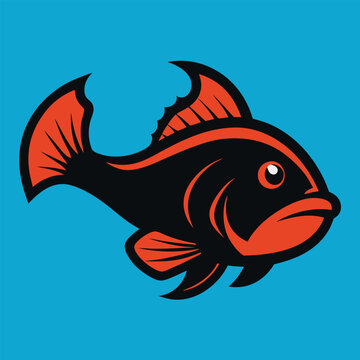 recommend clip art: Solid color Monkfish animal vector design