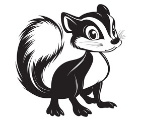 Black and white squirrel, Illustration of squirrel, Skunk vector