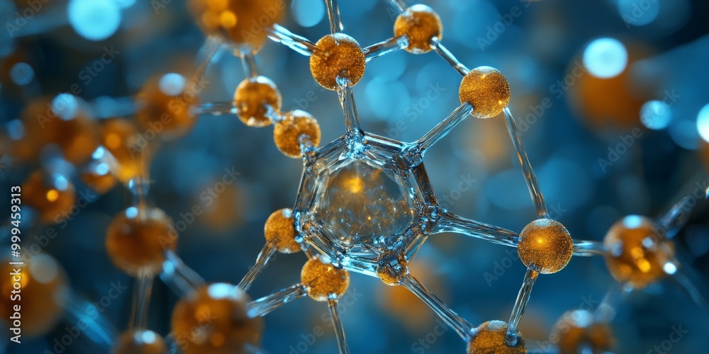 Aufkleber a crystal lattice structure under a microscope, highlighting atomic arrangement and bonding patterns.