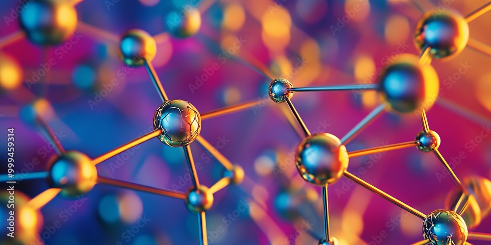 Aufkleber a crystal lattice structure under a microscope, highlighting atomic arrangement and bonding patterns.