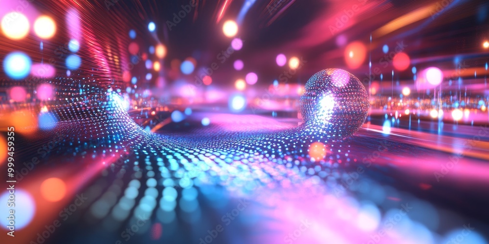 Poster a quantum dot emitting photons, with the quantum confinement effect visible at the nanoscale.