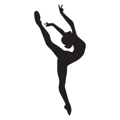 Fototapeta premium Jazz dance vector illustration in black and white - dancer silhouette design 