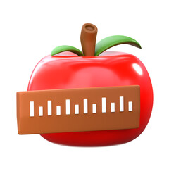 3D Diet Measurement Icon, Perfect for diet, nutrition, and health apps or content