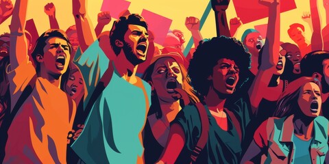 Protesters Raising Their Voices