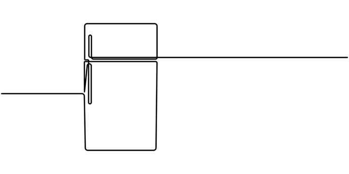 recommend clip art: Open retro refrigerator continuous line drawing. One line art of home appliance, kitchen, electrical, freezer, food storage, One single line drawing of refrigerator home appliance. Electricity kitchen