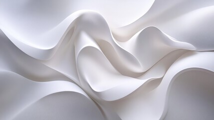 Obraz premium Minimalist abstract patterns emerge from soft curves and sharp angles, displayed elegantly on a pure white backdrop