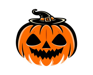 Spooky pumpkin halloween vector illustration