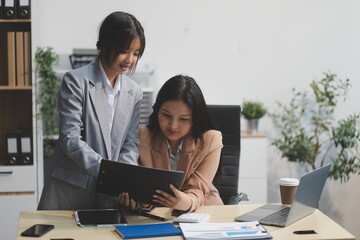 Workers discuss them at the company conference