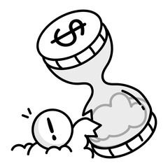 Financial problem icon in drawing style

