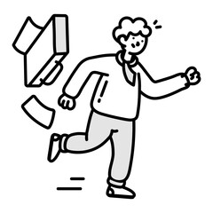 A late character icon in doodle style

