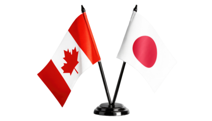 Miniature Flags of Canada and Japan: Perfect for Diplomatic Events and Cultural Displays