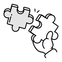 Problem solving icon in drawing style

