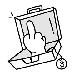 Financial abuse icon in sketchy style 

