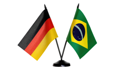 Germany and Brazil: Miniature Flags Representing National Pride and Heritage