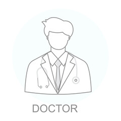 Vector icon for Doctor. Doctor wearing a stethoscope representing healthcare professionals and medical expertise.