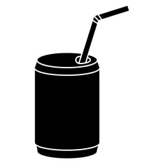 drink can with straw logo icon