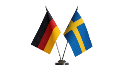 Miniature Flag Set: Germany and Sweden for Collectors and Diplomatic Displays