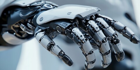 Macro shot of robotic joints, powered by AI to perform smooth and precise movements, emphasizing mechanical excellence.