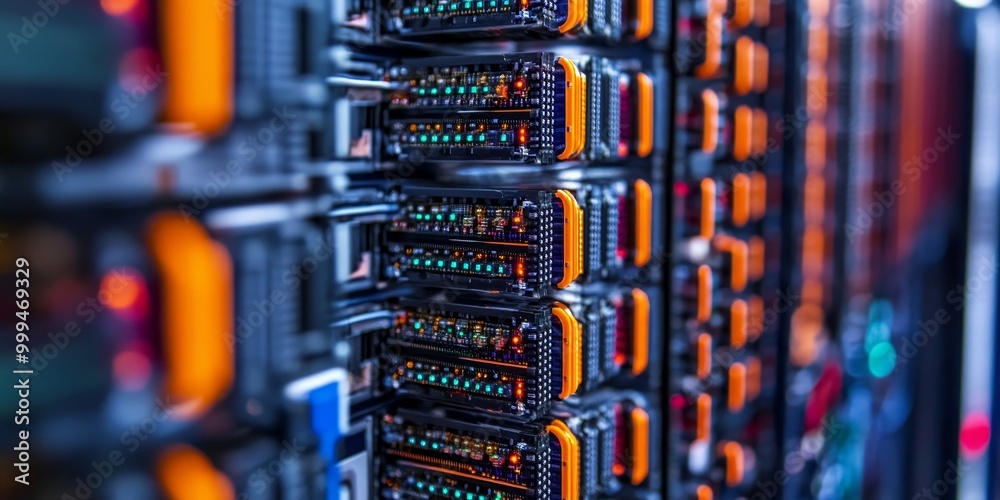 Aufkleber Detailed view of an AI data processing unit, featuring multiple cores executing complex computations for high-performance processing.