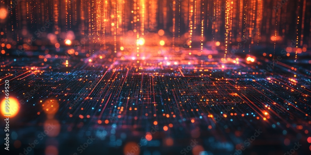 Aufkleber a quantum computer processing data, using AI algorithms to harness quantum power, representing a breakthrough in data science.