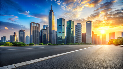Obraz premium sunset in the city