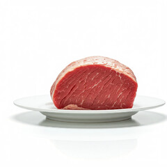 raw red meat on a plate. grilled steak  meat with vegetables. soup with vegetables. non veg food item in a plate.