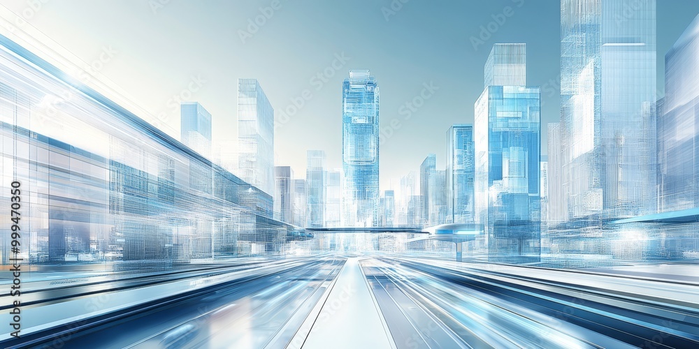 Leinwandbilder smart building technology with robotic integration, featuring advanced ai systems and sleek, high-te
