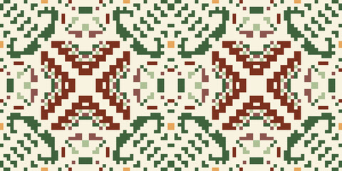 Fototapeta premium Arabic Arabic Pattern Wallpaperfolk Embroidery, Aztec Geometric Ornament Print. Design for Carpet, Wallpaper, Clothing, Wrapping, Fabric