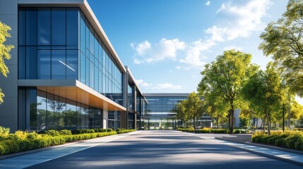 A large building with a lot of glass windows