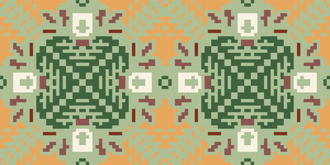 Kuwait Japanese Traditional Patternfolk Embroidery, Aztec Geometric Ornament Print. Design for Carpet, Wallpaper, Clothing, Wrapping, Fabric