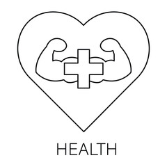 Obraz premium Vector icon for Health. Heart with a medical cross representing overall health and wellness.