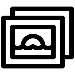 Gallery. Editable stroke vector icon.