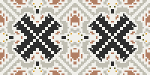 Fototapeta premium Arabic Ethnic Pattern Backgroundfolk Embroidery, Aztec Geometric Ornament Print. Design for Carpet, Wallpaper, Clothing, Wrapping, Fabric