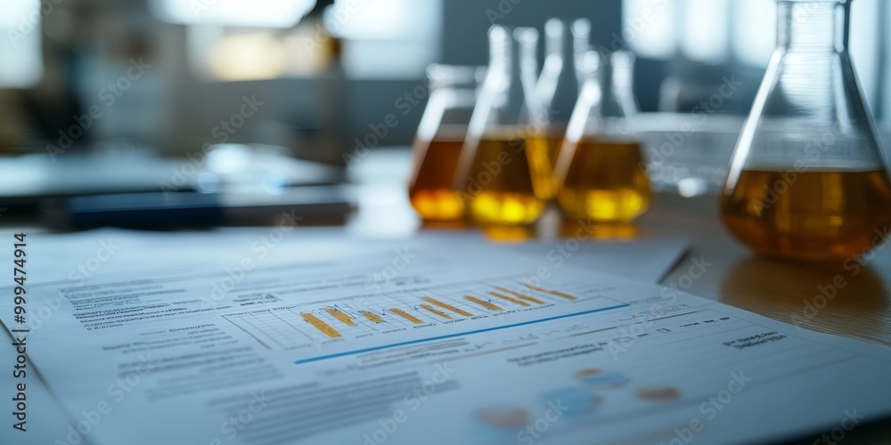 Poster a published research paper with key findings highlighted, graphs, and figures, symbolizing the culmi