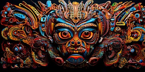 Obraz premium A colorful mask with a face on it