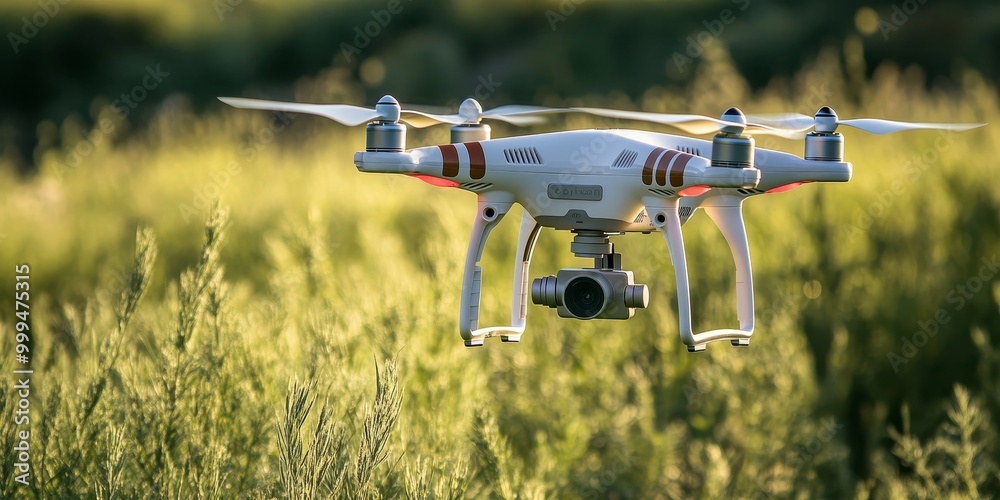 Poster a drone used in field research, capturing aerial data and providing new perspectives on environmenta