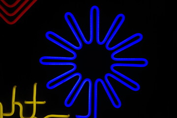 Neon lights in black background