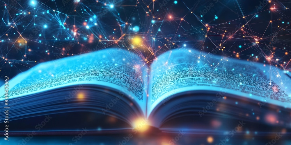 Poster an open scientific journal with annotations and bookmarks, representing active engagement with the research.