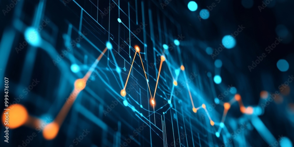 Poster a digital graph displaying breakthrough research findings, with data points and trends clearly visib