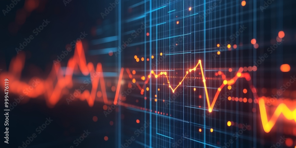 Aufkleber a digital graph displaying breakthrough research findings, with data points and trends clearly visible.
