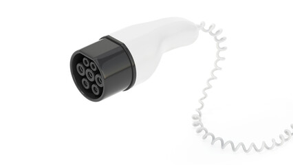 Electric vehicle battery charger isolated on white background. 3D illustration